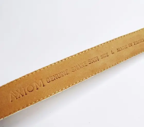 AXIOM | Beige Genuine Snakeskin Belt Sz L Size L