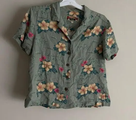 Caribbean Joe  floral Hawaiian Aloha shirt M