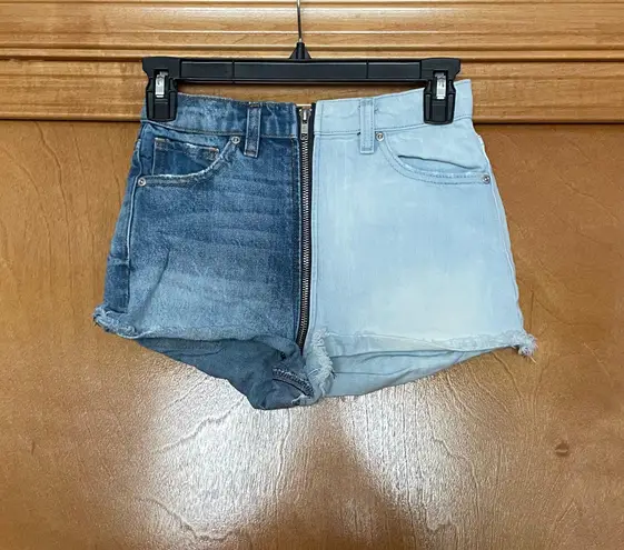 Revice Denim Yin Yang Two Tone Zip Shorts Size 25