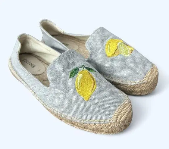 Soludos Women's Lemon Embroidered Espadrilles size 7.5 NEW Summer Cute Girly
