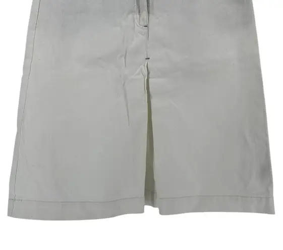 Boden White Denim Front Pleat Skirt size 8 Long Cotton