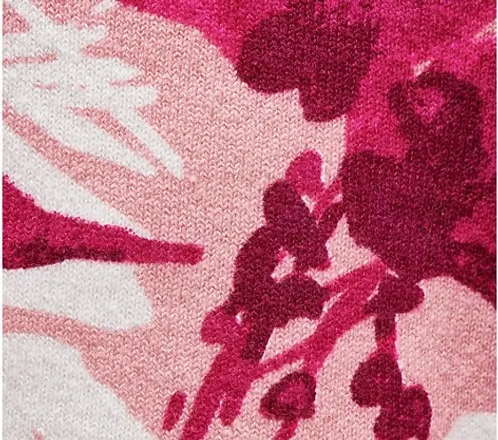 Isaac Mizrahi Live! V-Neck Engineered Floral Print Cardigan A375728 NWT XL Pink