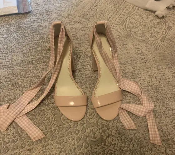 Nordstrom Lace Up Pink Heels