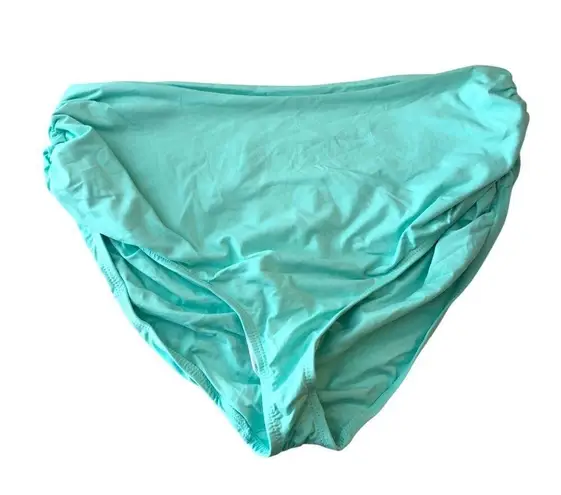 Anne cole High-Waist Bikini Bottom Ruched Fold Over Convertible Reef Green XL
