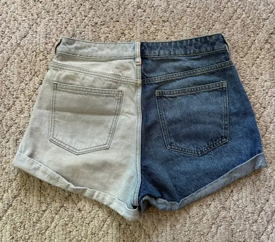 PacSun High Rise Two Tone Denim Shorts