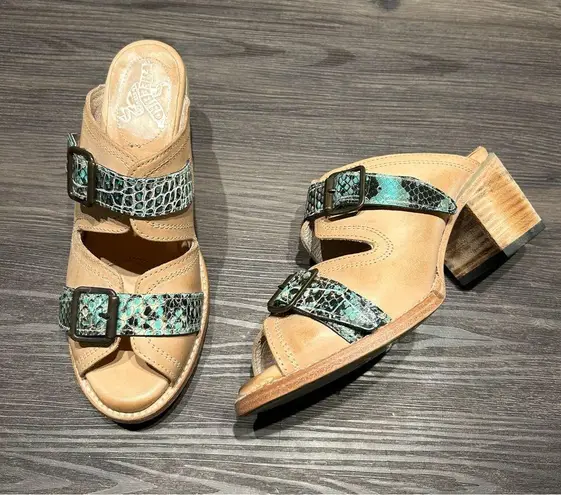 FREEBIRD by Steven Caprice heeled sandals in turquoise multi size 8