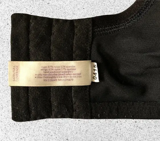 Cacique Black Satin Full Coverage Underwire 40DDD Bra