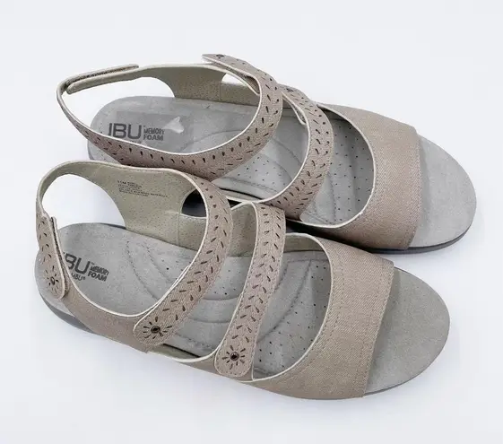 Jbu by Jambu Mabel Vegan Slingback Sandals Taupe Denim Textured Women's Size 11