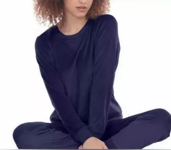 Honeydew Womens pullover crewneck sweater Long Sleeve size XL velour velvet Blue