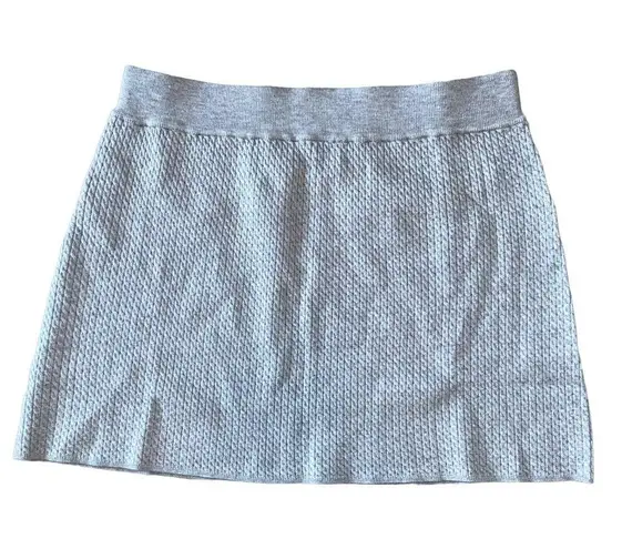 We Wore What NWT Cable Knit Mini Skirt in Light Heather Grey Size XL