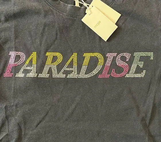 Maje NEW Tasvegas Paradise Rhinestone T-Shirt size 1 Black
