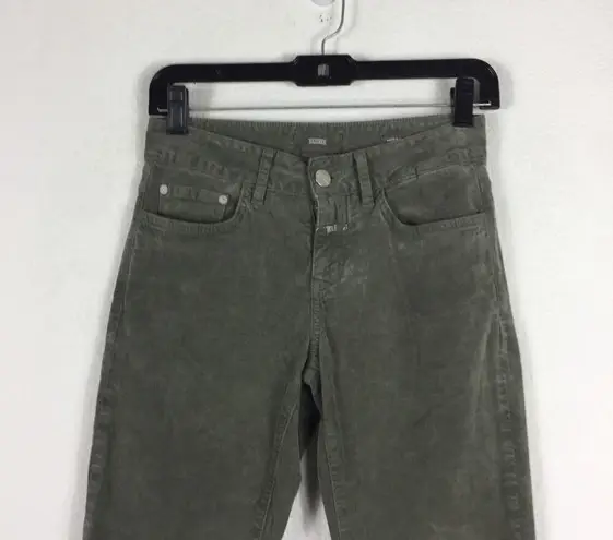 Closed Baker 1920 Corduroy Pants Size 24 Muddy Beige Slim Fit Straight Cropped Green