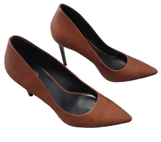 mix no. 6  Women's Brown Pointed-Toe Pumps Sz 10M