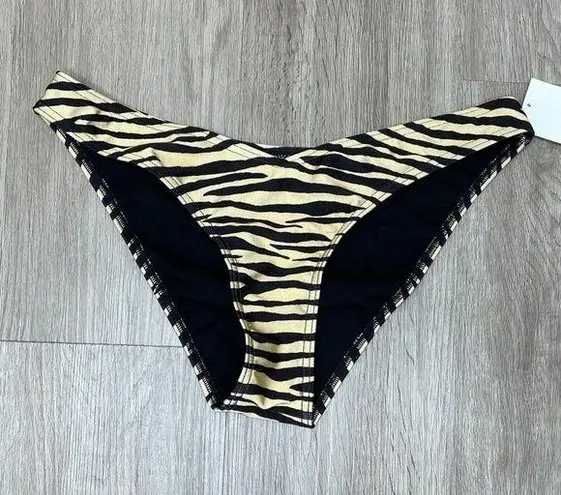 Topshop  Women's Nude/Black Zebra Moderate Coverage Bikini Swim Bottoms sz 8