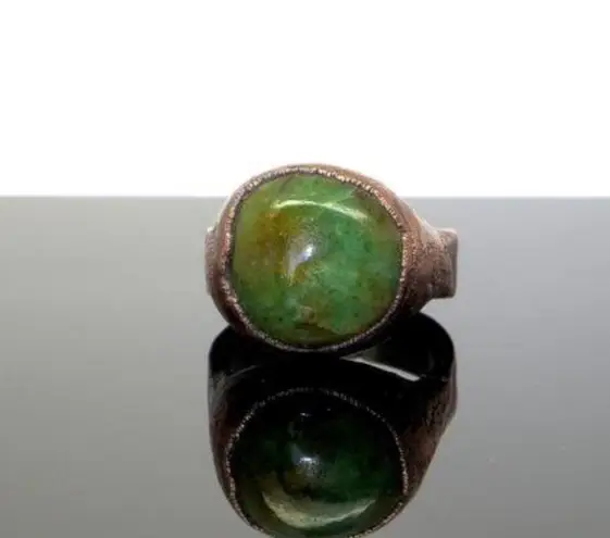 Natural Emerald crystal ring size 8.5