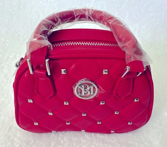 Badgley Mischka STUDIO CROSSBODY DOME WITH STUDS RED $99 MSRP NWT