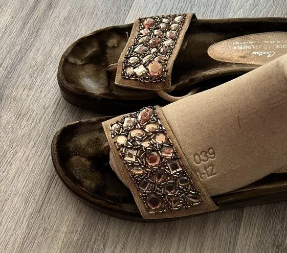 Donald J Pliner Fifi Brown Velvet Bedazzled Platform Slide Women’s Size 9.5