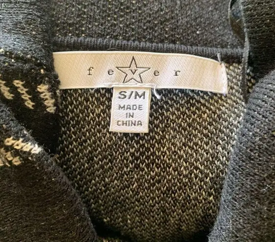 Fever Small Medium Multicolor Windowpane Plaid Poncho Pullover Cowl Neck Sweater