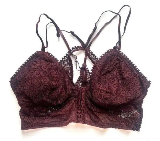 Aerie NWT  Joy Lace Padded Longline Bralette Royal Berry Size Medium M NEW