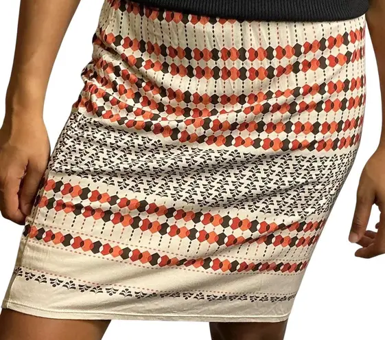 Studio M Print Mini Skirt Lined Stretch Geometric Vintage Style Retro Look Med Multiple