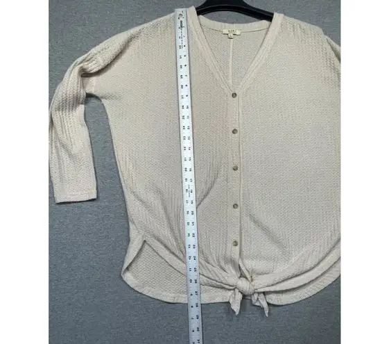Kori America Women's Cream Waffle Knit Top Size S