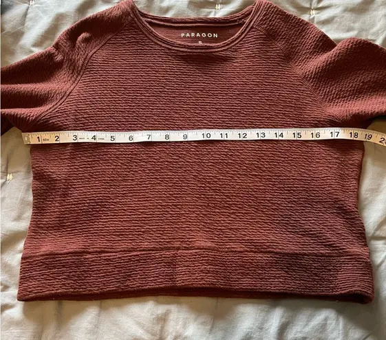 Paragon Women's Lounge Crew Neck Raglan Cropped Sweatshirt Size Small