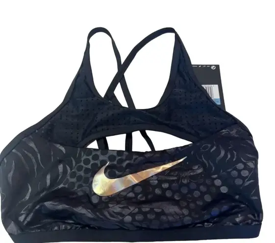 Nike  BLACK Tiger Streak Crossback Bikini Swim Top US Small NWT