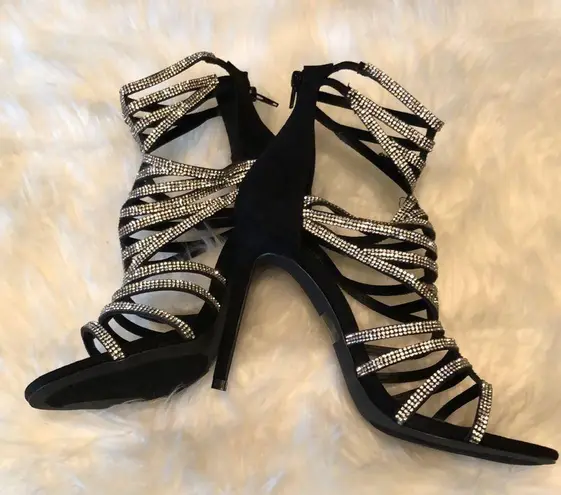 Olivia Ferguson Spike Heels Rhinestone Straps 10