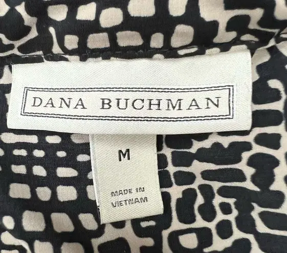 Dana Buchman  sleeveless black and tan pattern button up -Size Medium