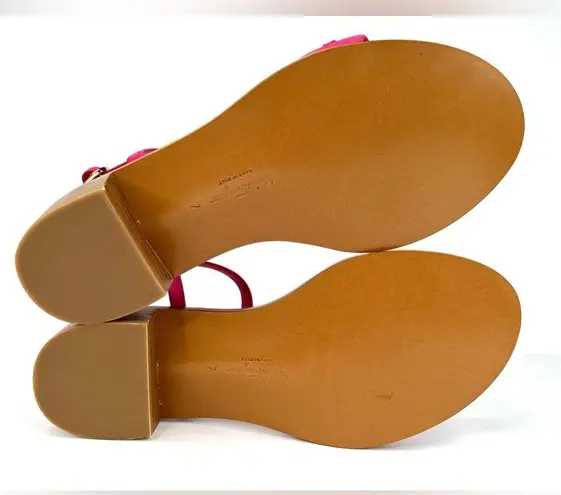 Salvatore Ferragamo Tremiti Gancini Chain Logo Pink Suede Ankle Strap Sandals 7