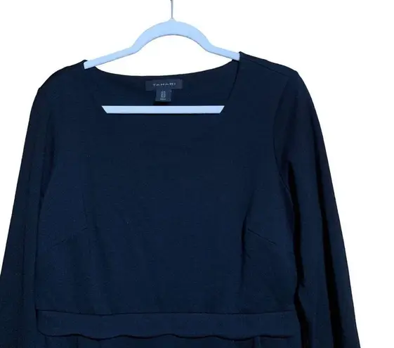 Tahari Womens Size 12 Black Solid Stretch Sheath Cocktail Career Dress