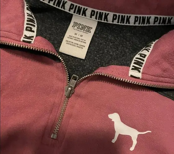 PINK - Victoria's Secret VS Pink Perfect Quarter Zip Pullover Top Shirt