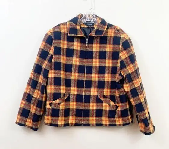 Donny Brook Wool Blend Plaid Black/Yellow Zip