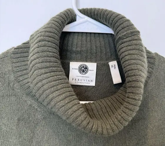 Peruvian Connection Green Wool Turtleneck Sweater Women’s Size XS