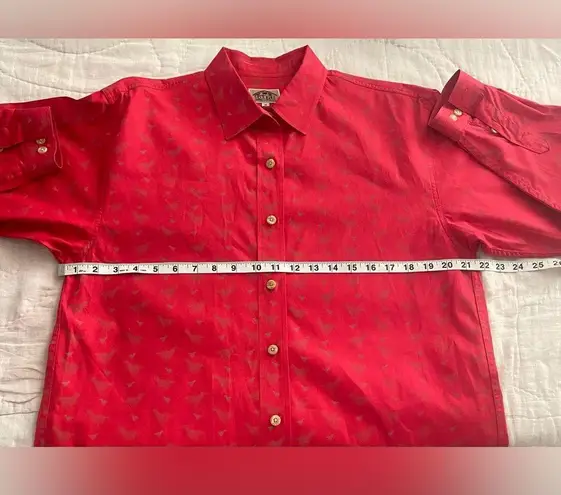 Barn Fly Authentic Design Western Shirt M Red Horses All Over Print Long Sleeve Size M