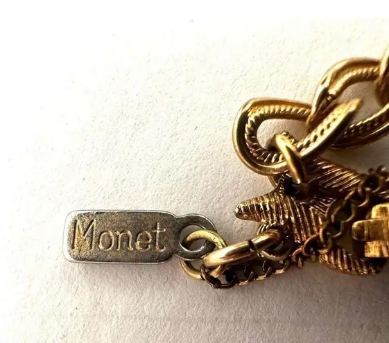 Monet Vintage  gold tone violin class of '67 charm bracelet