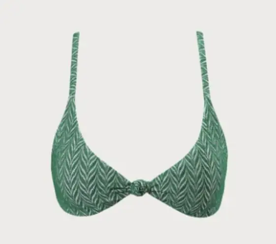 BERLOOK Reversible Geometric Textured Knot Bikini Top ONLY 66 Green Size XS