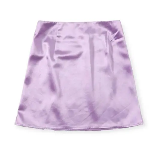 🆕Satin Side Zip Purple Mini Skirt Size XS