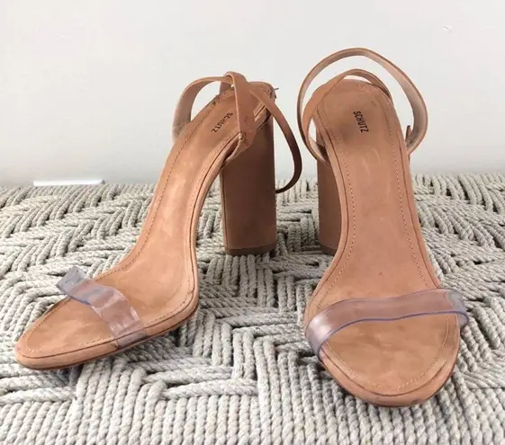 Schutz : Clear Nude Lace Up Heel