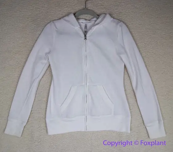 Gilligan & O'Malley Bride Wedding Hoodie Sweatshirt Full Zip Rhinestone Fitted White Size XS