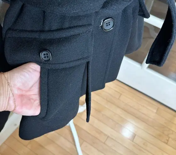 DALE DRESSIN Amicale Superfine Merino Wool Cape Style Jacket Coat One Size Black Size undefined