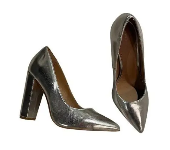 ASOS  Phantom silver pointed toe wedge heels size 5.5 thumbnail 1