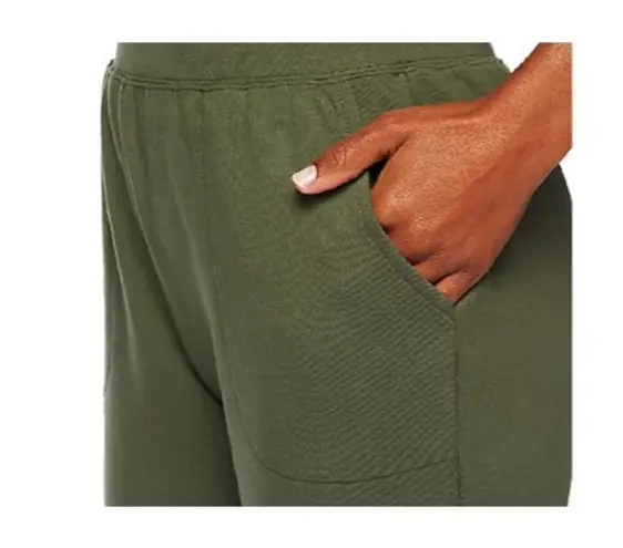 Denim & Co . Active Petite French Terry Pull-on Pants A235390 Grey Petite Medium