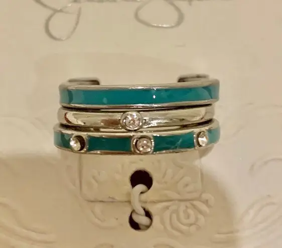 Jessica Simpson Brand New  Silver-tone/turquoise Ring