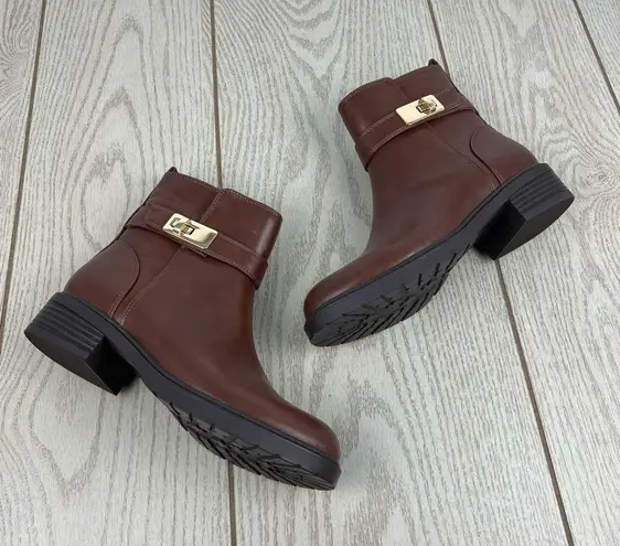 Giani Bernini Women's Becca Memory Foam Buckled Booties 6.5M Mocha Brown $100