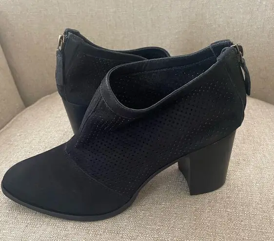 Chocolat Blu , Black Suede Ankle Boots, with back zipper, S53