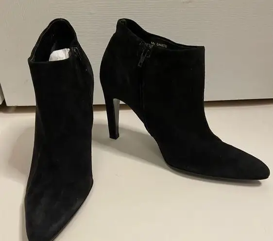 Ralph Lauren , black suede stiletto booties sz 9.5