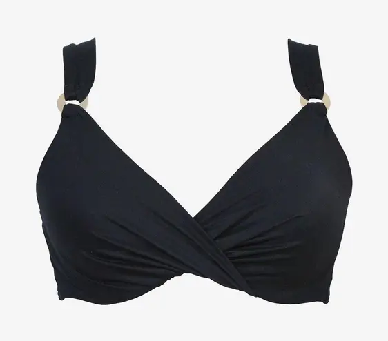 MiracleSuit Underwire Plunge Bra Top in Black, NWT, Size 38 DDD