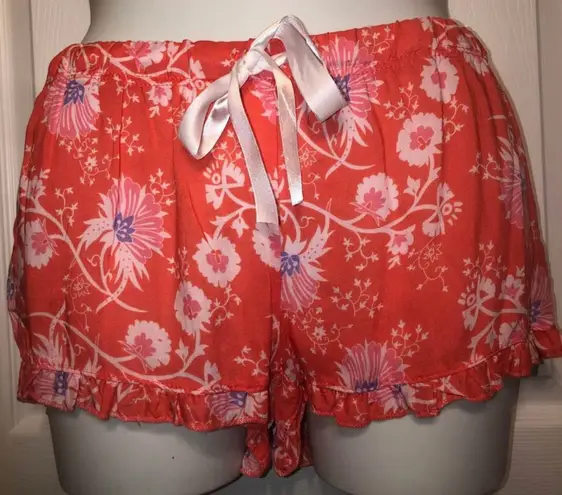Bobbie Brooks Floral Ruffle Sleep Shorts Sz M (8/10) White Size M - Image 1