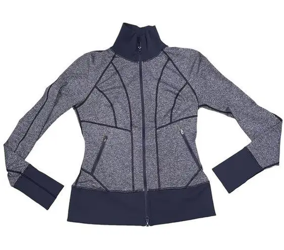 Zella  Heathered Gray Mockneck Running Jacket